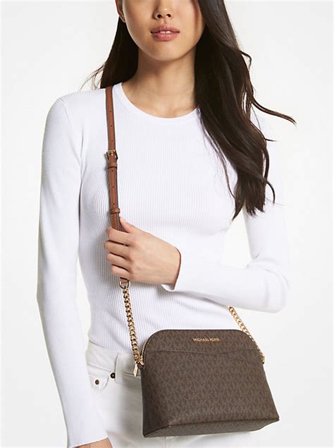 nwt michael kors gold chain brown crossbody|Michael Kors brown crossbody.